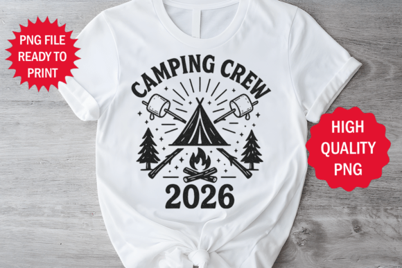 Camping Crew 2026 Line Art Shirt Design: A Trendy Graphic Asset
