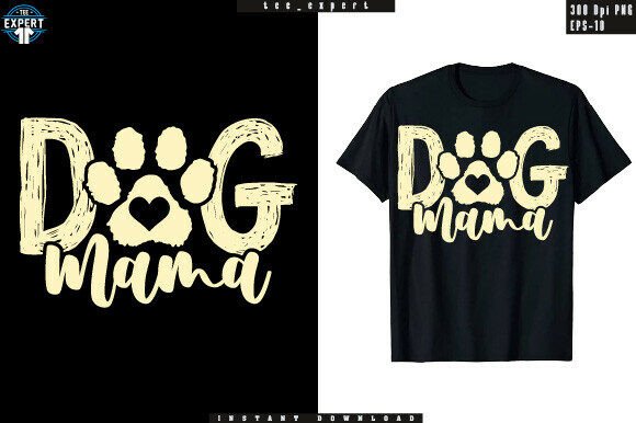Dog Mama Cute Paw T-Shirt Design PNG
