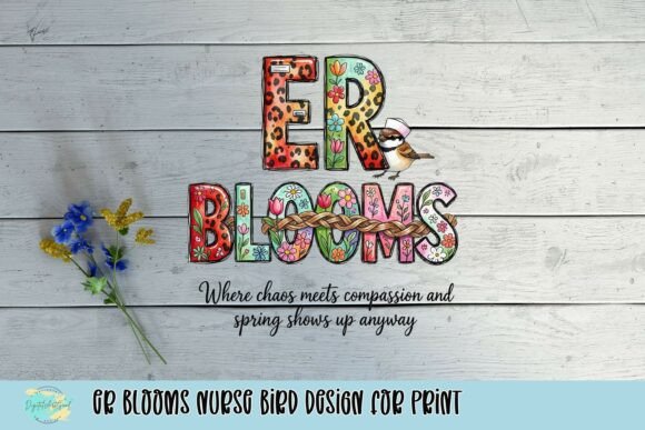 ER Blooms Nurse Bird Design: A Floral Tribute for Healthcare Professionals