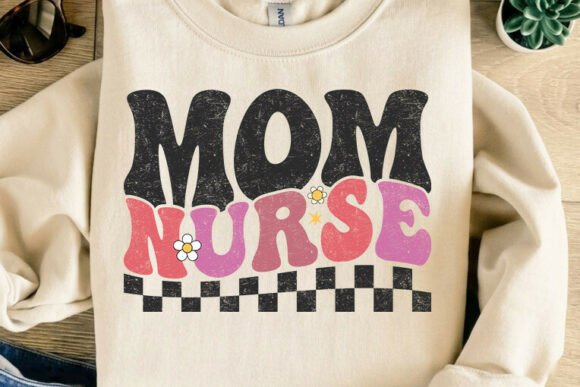 Floral Nurse Mom T-Shirt Design: A Modern Graphic Asset