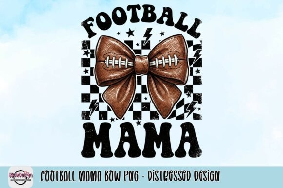 Football Mama Bow PNG: A Distressed Design Asset