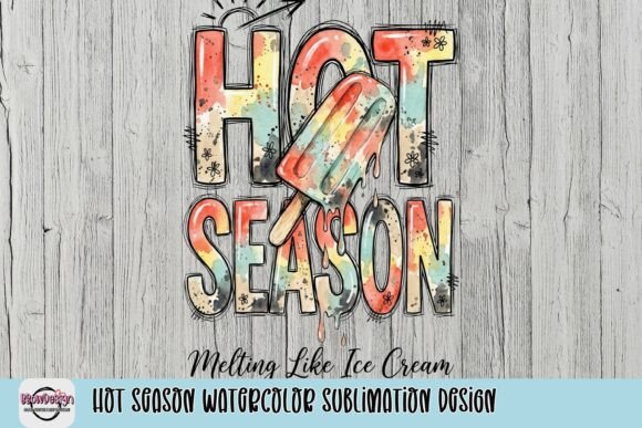 Hot Season Watercolor Sublimation Design: Vibrant Summer Graphics