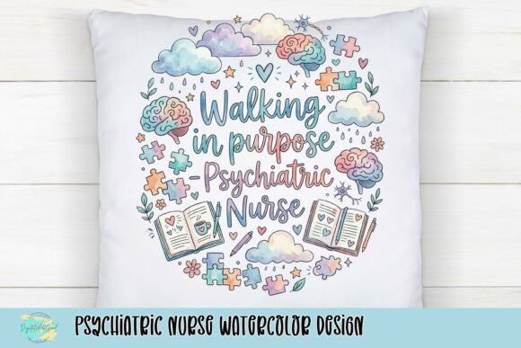 Psychiatric Nurse Watercolor Design: A Touch of Purposeful Art