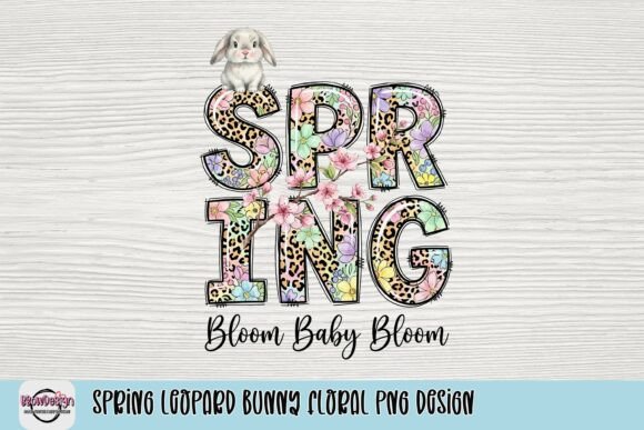 Spring Leopard Bunny Floral PNG: A Design Asset