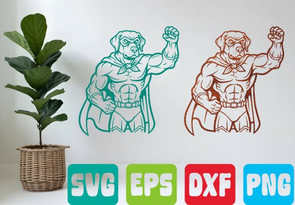 Superhero Muscle Dog SVG: Dynamic Design for POD